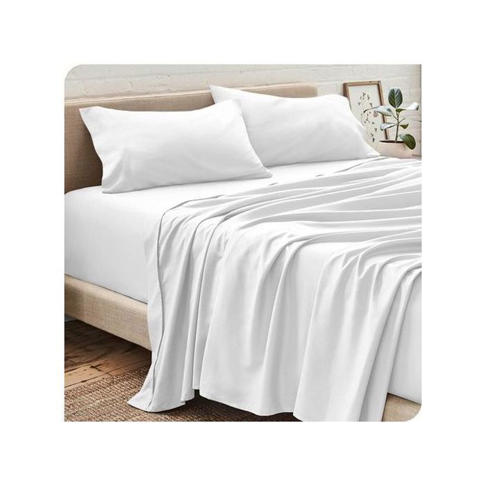 Pack Draps Blanc Antiallérgique : 2 Taies d’oreiller + Drap housse+ Drap plat (2 places) - (140x190cm) - DWIRTY