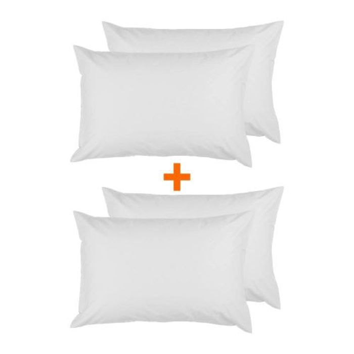 Pack 4 Taies D'oreiller Uni Bleu - DWIRTY