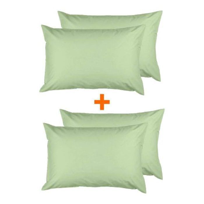 Pack 4 Taies D'oreiller Antiallergique Uni Uni Vert (50x70cm)- DWIRTY