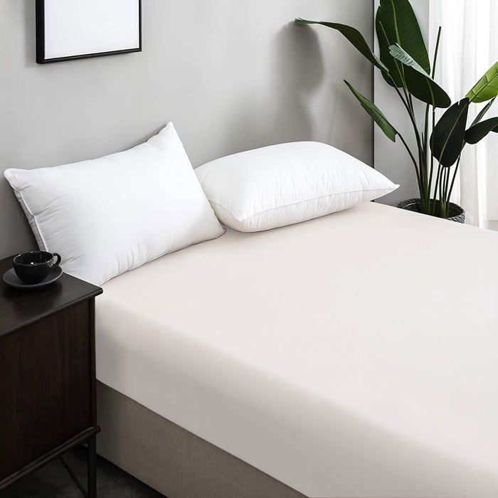 Drap Housse Blanc (2 Places) 140x200 cm  // Doux & antiallergique