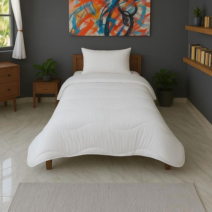 Couette blanche Microfibre - Deux places  Lit 90-120 - DWIRTY