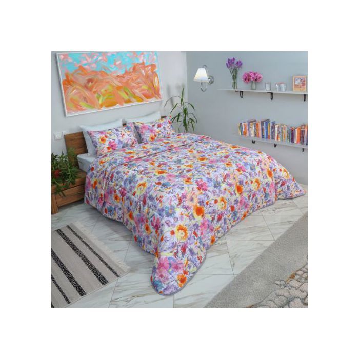 Couette imprimée Micro-gel SATURN + 2Taies d'oreillers Offerts -220x240cm (lit 140 - 160 cm)
