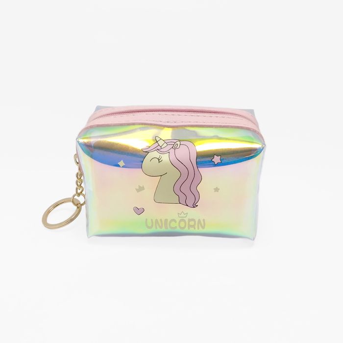 MUMUSO Porte-monnaie laser avec porte-clés (licorne/couleurs assorties)