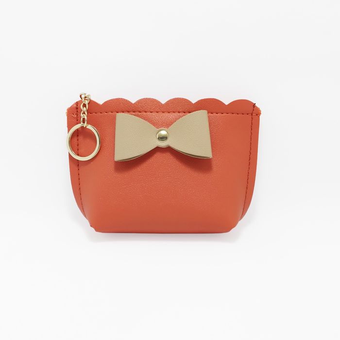 MUMUSO Porte-monnaie à fermeture éclair (noeud papillon/orange)