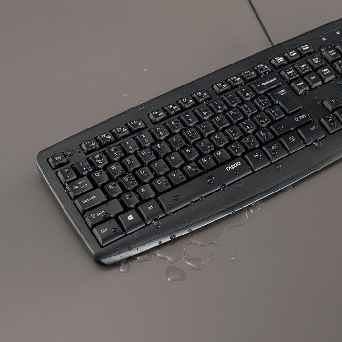 Rapoo NK2600 Clavier de bureau USB filaire résistant aux éclaboussures - AZERTY