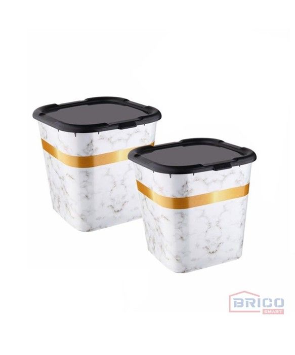 Boite multi-usage carrée marbre (14 litres)