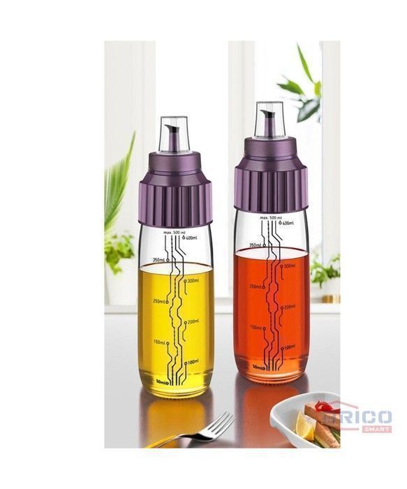 Bouteille d'huile en verre 2 pièces