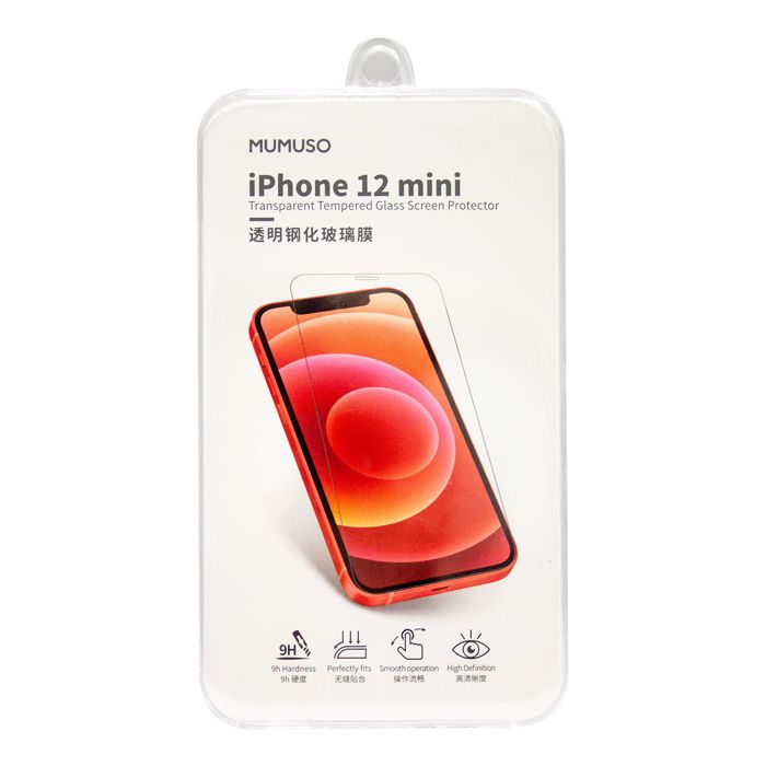 MUMUSO Protecteur d'écran en verre trempé transparent pour-Iphone 12 mini