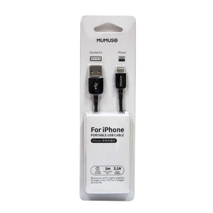 MUMUSO Câble usb portable pour iphone-noir
