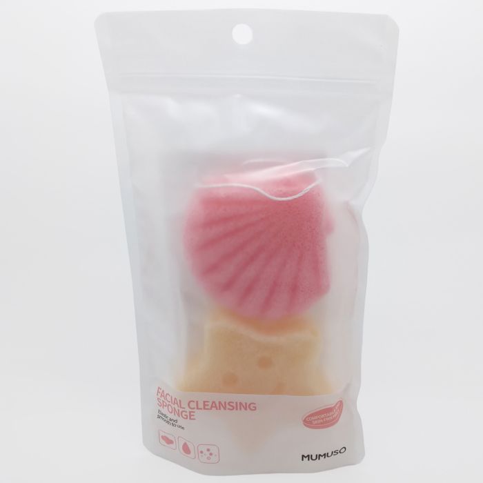 MUMUSO Eponge nettoyante pour le visage konjac (2-pack)