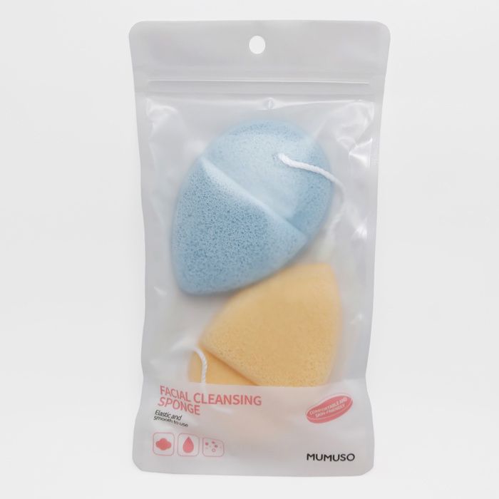 MUMUSO Eponge nettoyante pour le visage en forme de goutte d'eau (gant/paquet de 2)