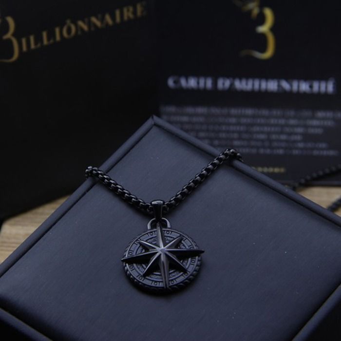 Collier Boussole noir