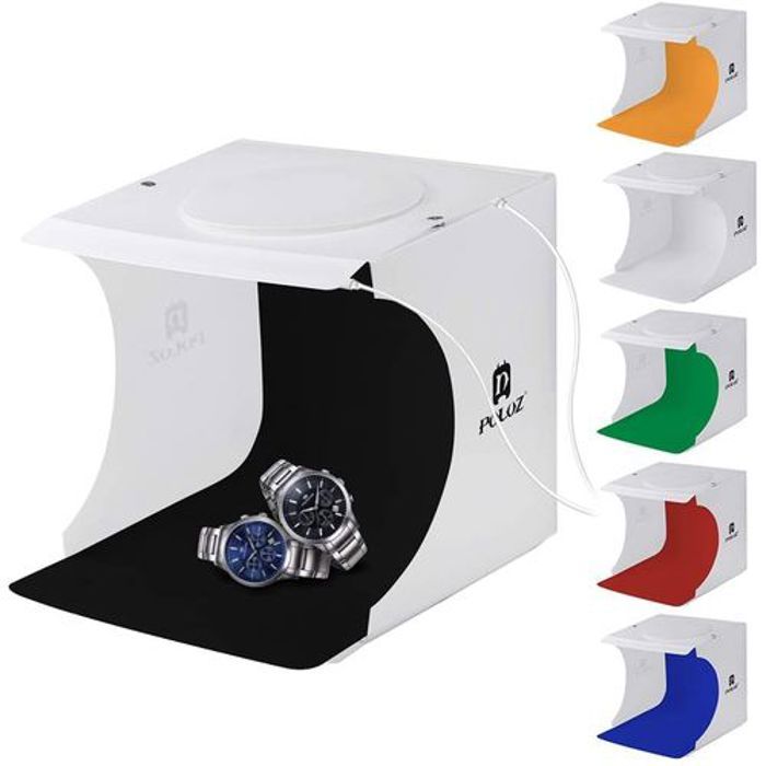 Mini studio Photographie 20 cm Pliable avec LED + 6 Couleurs de Fond