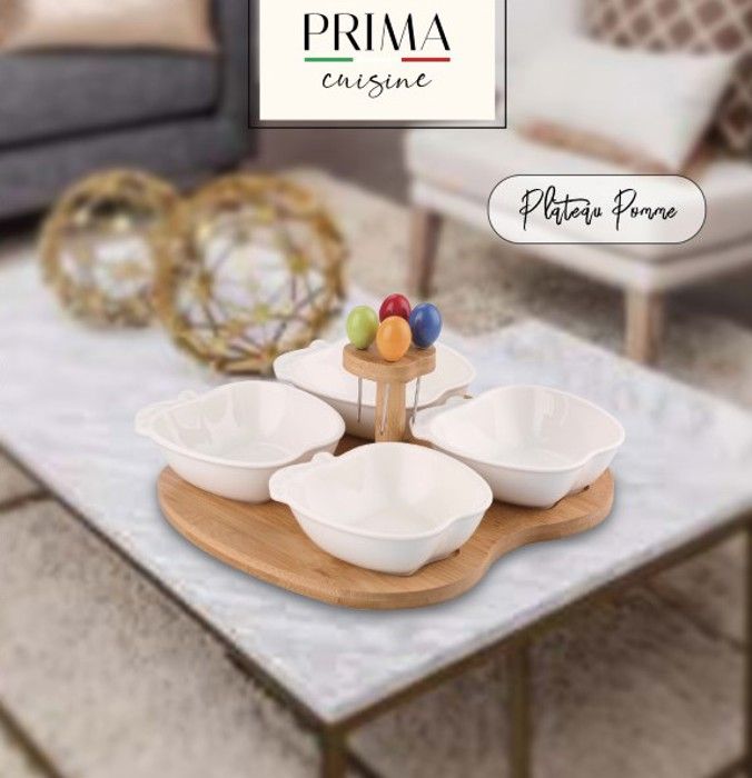 PLATEAU POMME - PORCELAINE