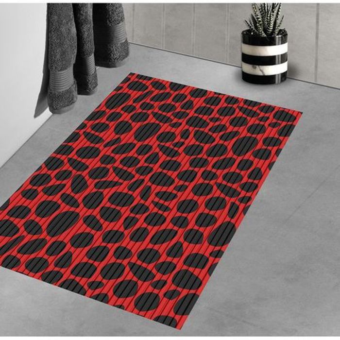 Tapis bain hygiénique 70*70 cm - Stone rouge