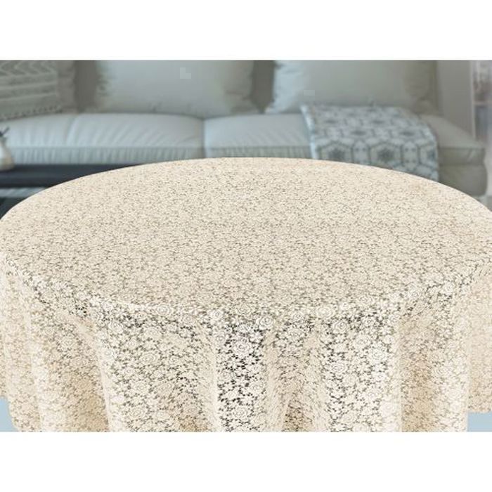 Mona Home Concept Nappe de table + 4 Napperons pour salon 180 cm - Beige