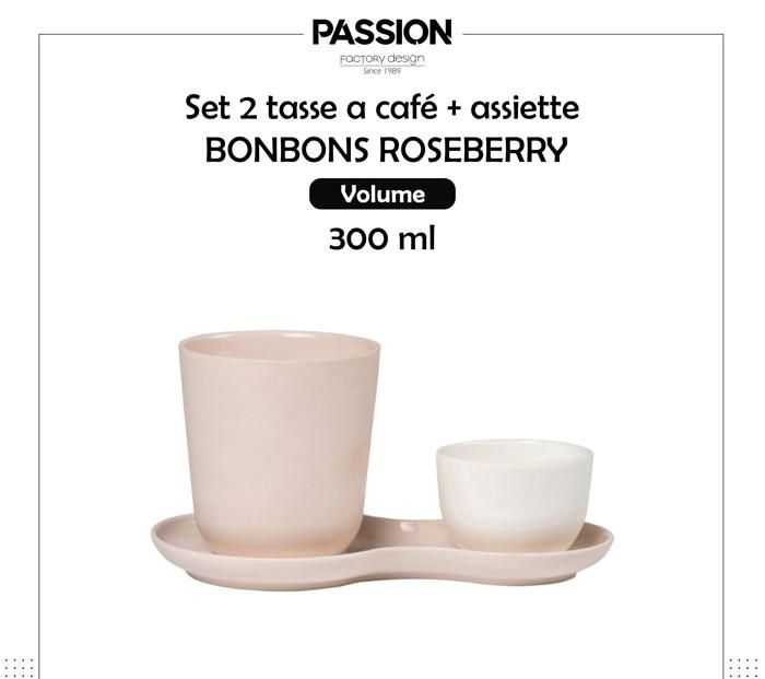 NUDGE SET COFFEE 2 TASSE +ASSIETTE CLR BONBONS ROSEBERRY