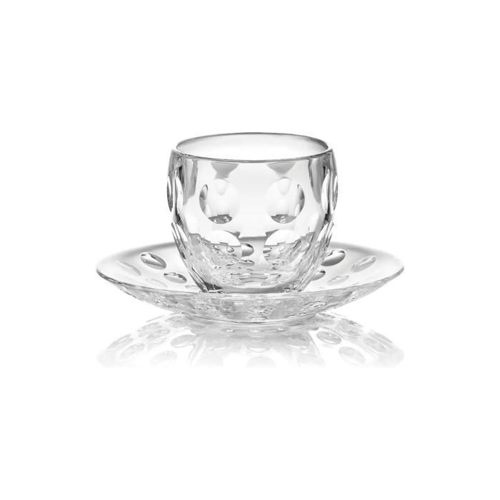 Tasse à café en verre avec soucoupe – 110 ml