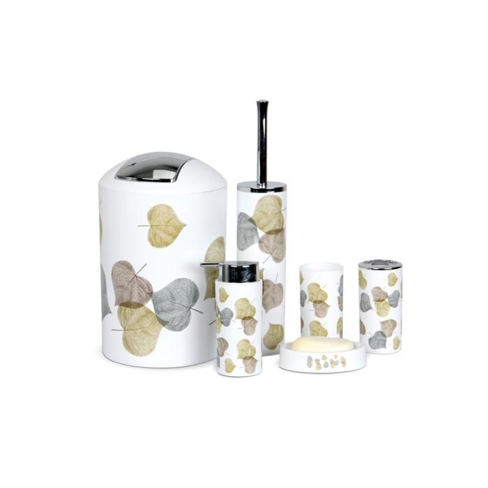 SET ACCESSOIRE SALLE DE BAIN 6 PCS FEUILLE D’ARBRE