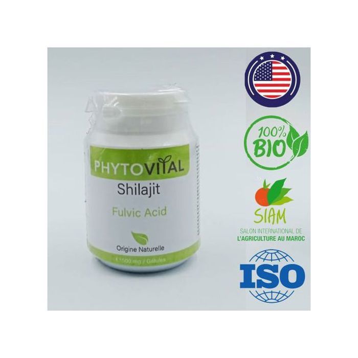 Shilajit 500mg Fulvic Acid Complexe - Detoxinant Bio 60 Unités