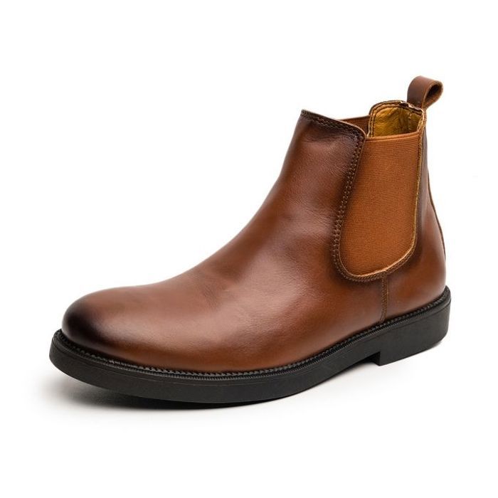 Bottine en cuir - D'URBANO - Tabac - Lacets - Confort - Semelle synthétique