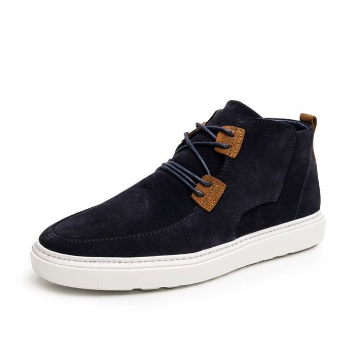 Basket montante en Cuir Daim - Bleu