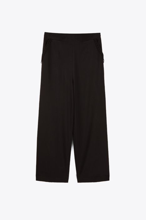 PANTALON CROP AVEC DENTELLE