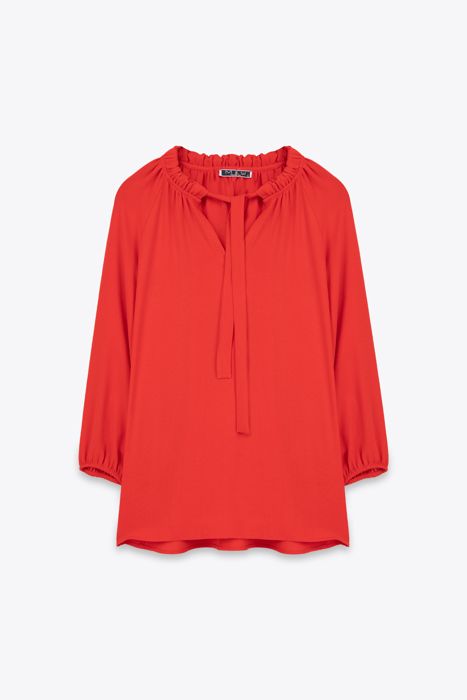 BLOUSE COL VOLANT