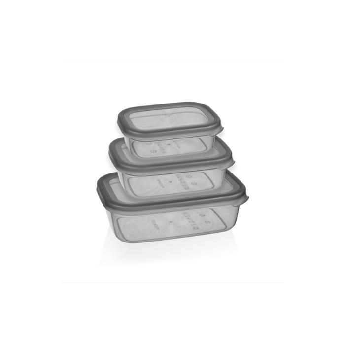 SET  3 BOITES PLASTIQUE (0,4L, 0,67L et 1,2L)