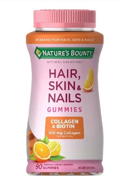 Nature'S Bounty Cheveux Peau Ongles, Biotin Collagène - Arome Tropical - 90 Gomme