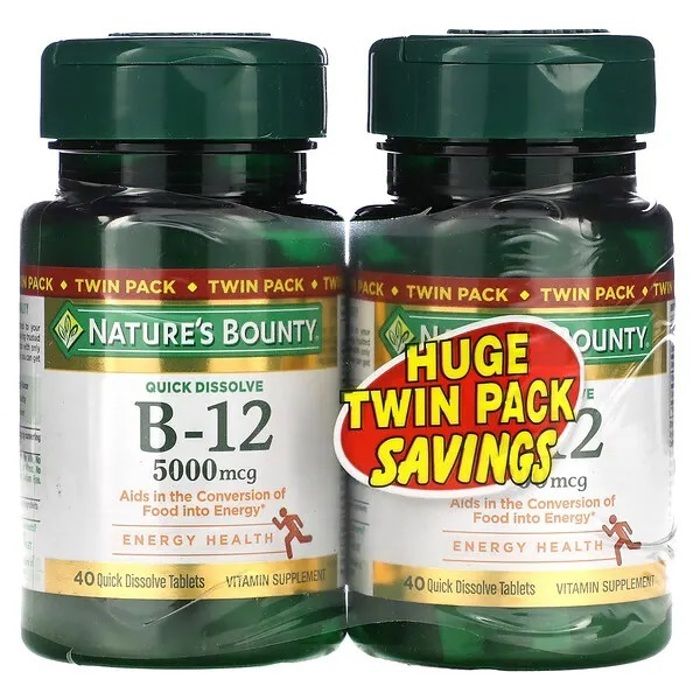 B-12, Naturally Cherry, 5 000 mcg, Twin Pack, dissolution rapide - 80 Comprimés