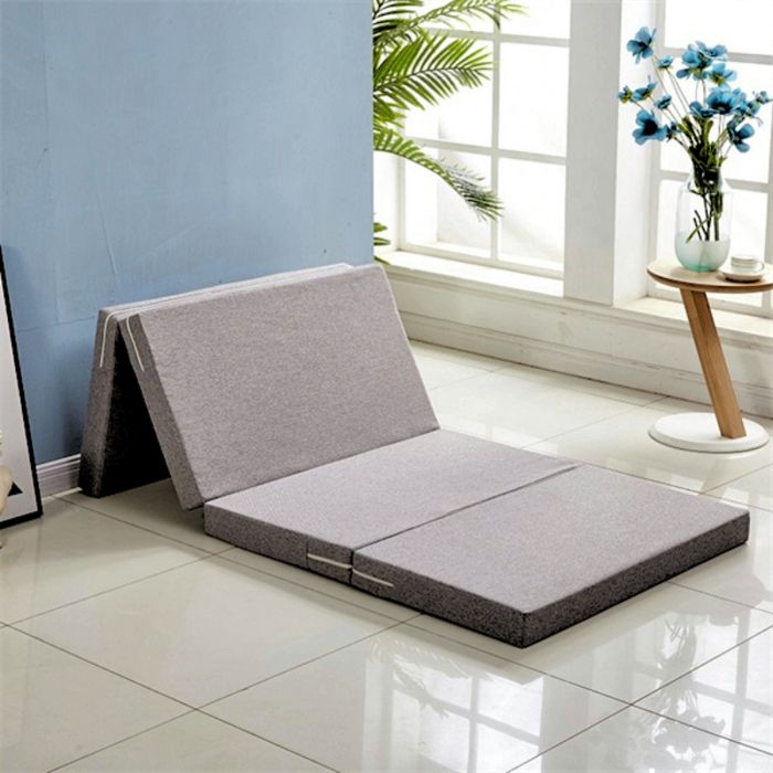 Matelas Pliable Multifonctionnel Gris clair 70x150cm 5 cm d'épaisseur