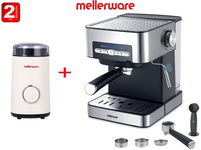 Cafetière Machines à Café Expresso MAKER CM8501 850W 20 bars+Moulin MCG-151 pour Grains de Café,Noix,Épices-2ans de garantie