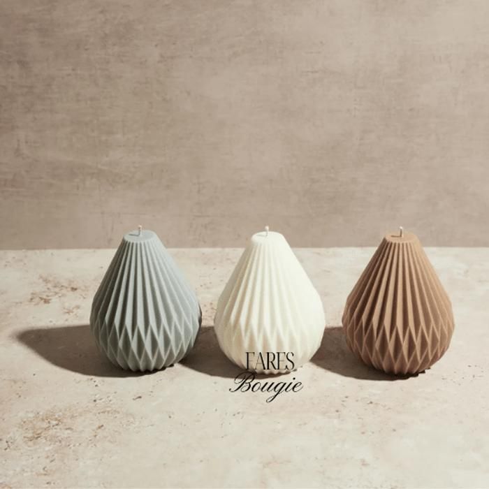 Bougie Géométrique - Gris- 1 pièce