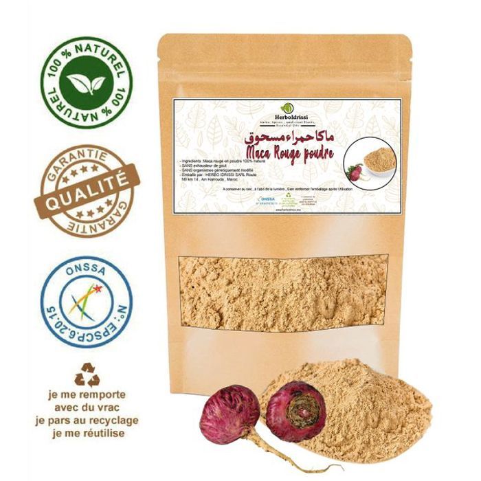 Maca Rouge Poudre 100g , Régulation d'humeur - Insomnie - Prostate