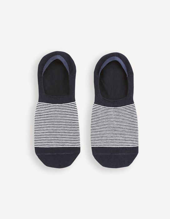 Chaussettes invisibles en coton mélangé rayé (TU)