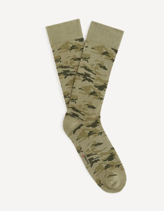 Chaussettes hautes en coton mélangé camouflage (TU)