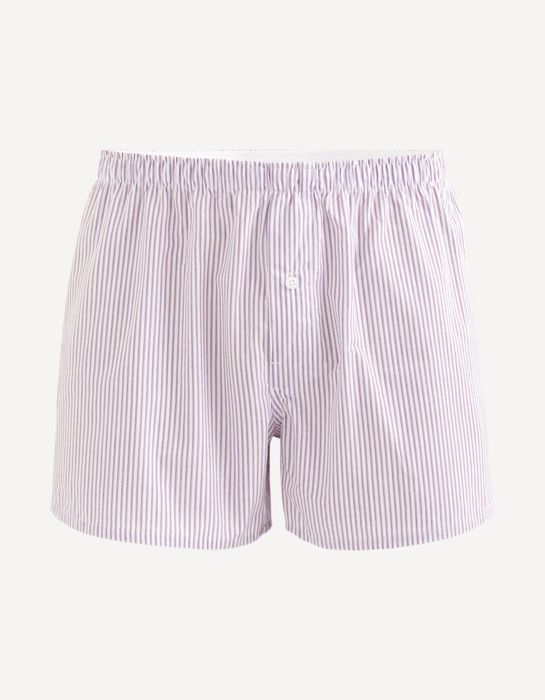 Caleçon popeline 100% coton rayé