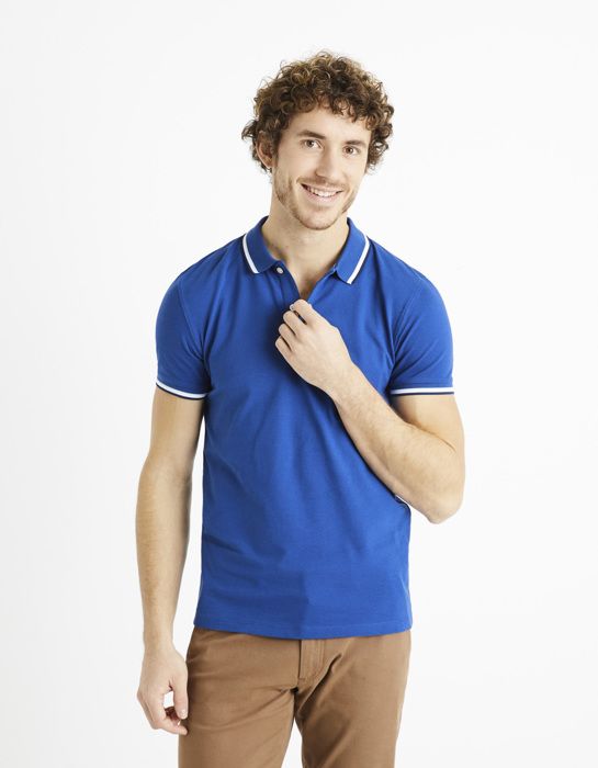 Polo piqué en coton elasthanne