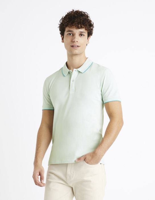 Polo piqué en coton elasthanne