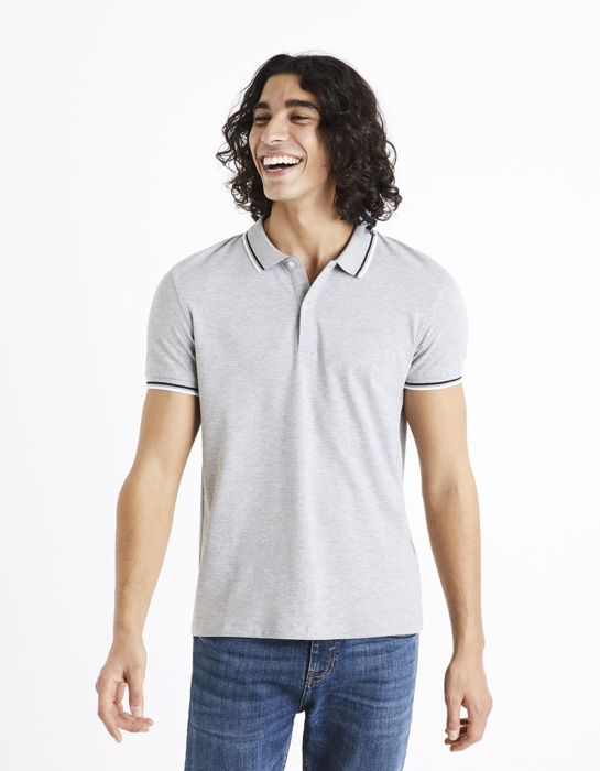 Polo piqué en coton elasthanne