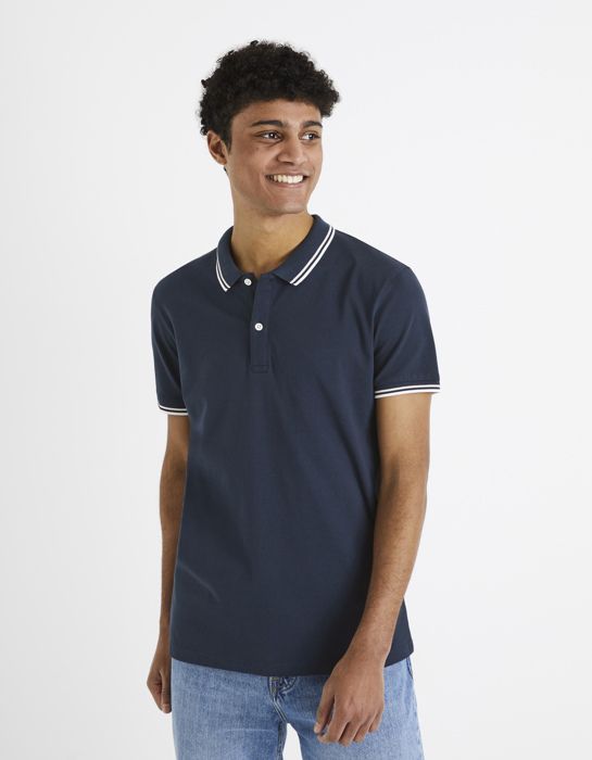 Polo piqué en coton elasthanne