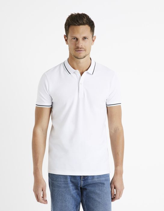 Polo piqué en coton elasthanne