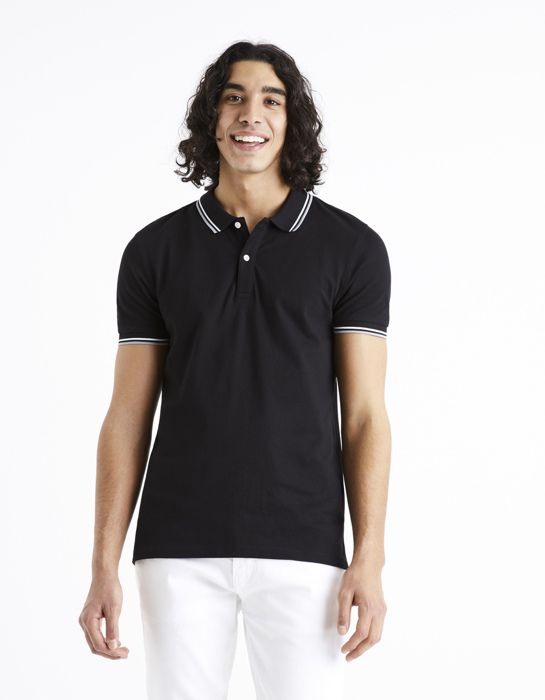 Polo piqué en coton elasthanne