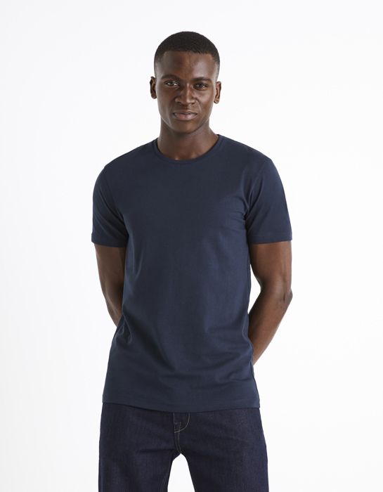 T-shirt - CELIO - Col rond - Navy blue - Manches courtes - Adulte