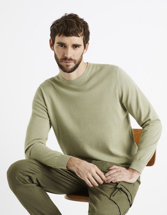 pull col rond 100% coton