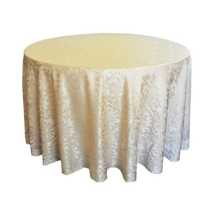 Nappe en Coton 180 cm Rond + 8 Serviettes