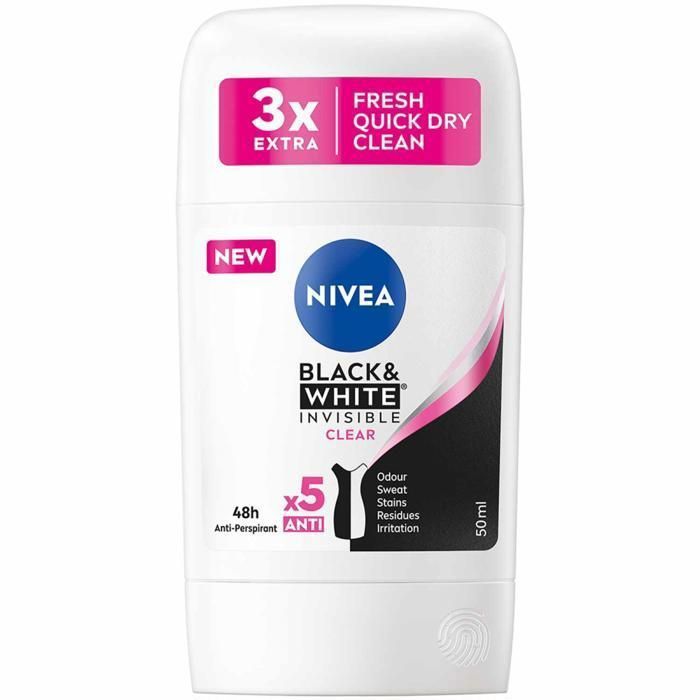 NIVEA, Stick féminin B&W Invisible Original, 50ml