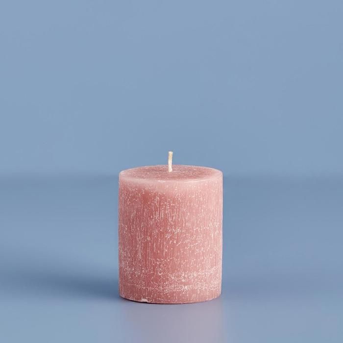 Bougie Bloc Rose Séchée (7x8 cm)