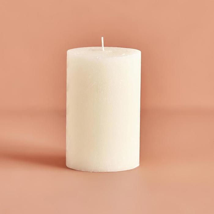 Bougie - BELLA MAISON - Bloc Cire Crème - 10x15 cm - Plastique - Résine - Intérieur